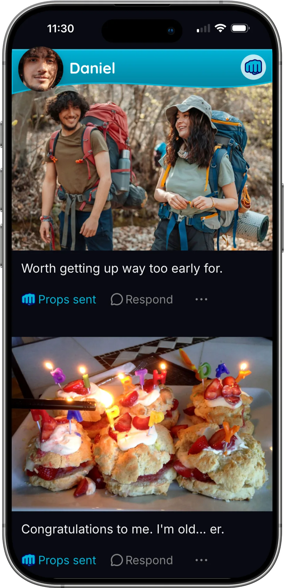 Sunday Slideshow feed shown in the Slomoji app